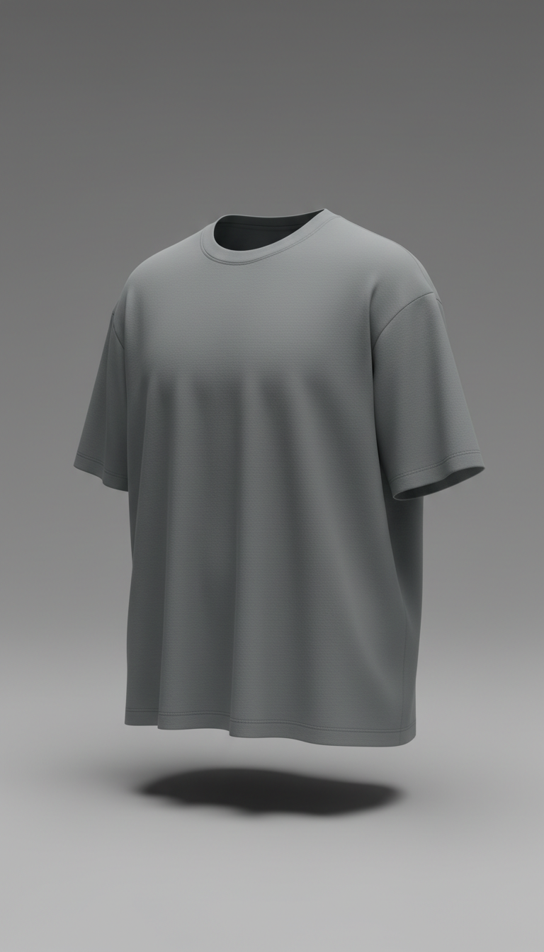 Steel Grey Boxy Fit Tee